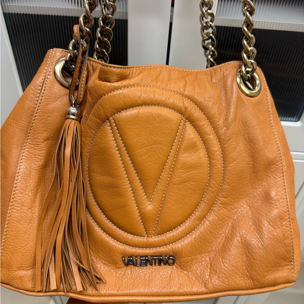 Valentino By Mario Valentino Orange Leather Shoulder Bag